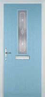 Mid Square (centre) Staxton Composite Front Door in Duck Egg Blue