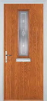 Mid Square (centre) Staxton Composite Front Door in Oak