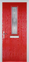 Mid Square (centre) Staxton Composite Front Door in Poppy Red