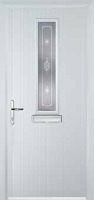 Mid Square (centre) Staxton Composite Front Door in White