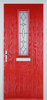 Mid Square (centre) Clarity Composite Front Door in Poppy Red