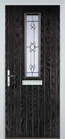 Mid Square (centre) Crystal Bohemia Composite Front Door in Black Brown