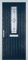 Mid Square (centre) Crystal Bohemia Composite Front Door in Dark Blue