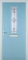 Mid Square (centre) Crystal Bohemia Composite Front Door in Duck Egg Blue