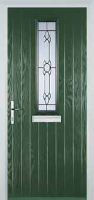 Mid Square (centre) Crystal Bohemia Composite Front Door in Green