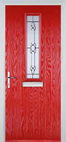 Mid Square (centre) Crystal Bohemia Composite Front Door in Poppy Red