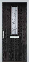 Mid Square (centre) Abstract Composite Front Door in Black Brown