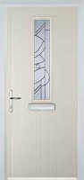 Mid Square (centre) Abstract Composite Front Door in Cream