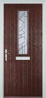 Mid Square (centre) Abstract Composite Front Door in Darkwood