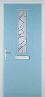 Mid Square (centre) Abstract Composite Front Door in Duck Egg Blue