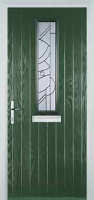 Mid Square (centre) Abstract Composite Front Door in Green