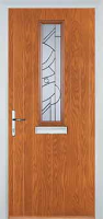 Mid Square (centre) Abstract Composite Front Door in Oak