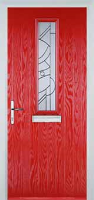 Mid Square (centre) Abstract Composite Front Door in Poppy Red