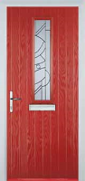 Mid Square (centre) Abstract Composite Front Door in Red