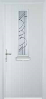 Mid Square (centre) Abstract Composite Front Door in White