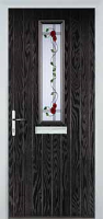 Mid Square (centre) Mackintosh Rose Composite Front Door in Black Brown