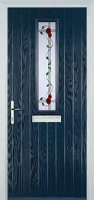 Mid Square (centre) Mackintosh Rose Composite Front Door in Dark Blue