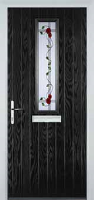 Mid Square (centre) Mackintosh Rose Composite Front Door in Black