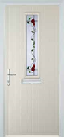 Mid Square (centre) Mackintosh Rose Composite Front Door in Cream