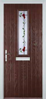 Mid Square (centre) Mackintosh Rose Composite Front Door in Darkwood