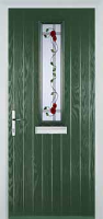 Mid Square (centre) Mackintosh Rose Composite Front Door in Green