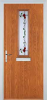 Mid Square (centre) Mackintosh Rose Composite Front Door in Oak