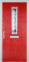 Mid Square (centre) Mackintosh Rose Composite Front Door in Poppy Red