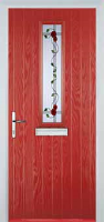 Mid Square (centre) Mackintosh Rose Composite Front Door in Red