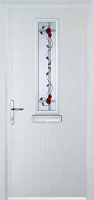 Mid Square (centre) Mackintosh Rose Composite Front Door in White