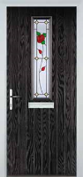 Mid Square (centre) English Rose Composite Front Door in Black Brown