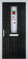 Mid Square (centre) English Rose Composite Front Door in Black