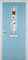 Mid Square (centre) English Rose Composite Front Door in Duck Egg Blue