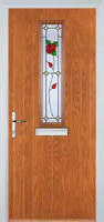 Mid Square (centre) English Rose Composite Front Door in Oak