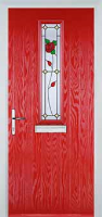 Mid Square (centre) English Rose Composite Front Door in Poppy Red