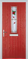 Mid Square (centre) English Rose Composite Front Door in Red