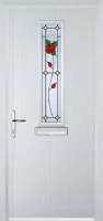 Mid Square (centre) English Rose Composite Front Door in White