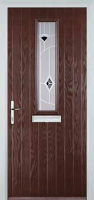 Mid Square (centre) Murano Composite Front Door in Darkwood