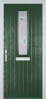 Mid Square (centre) Murano Composite Front Door in Green