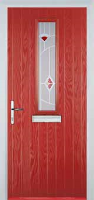 Mid Square (centre) Murano Composite Front Door in Red