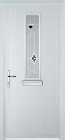 Mid Square (centre) Murano Composite Front Door in White