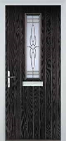 Mid Square (centre) Crystal Harmony Composite Front Door in Black Brown