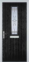 Mid Square (centre) Crystal Harmony Composite Front Door in Black