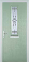 Mid Square (centre) Crystal Harmony Composite Front Door in Chartwell Green