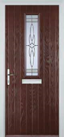 Mid Square (centre) Crystal Harmony Composite Front Door in Darkwood