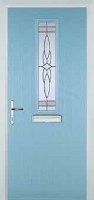 Mid Square (centre) Crystal Harmony Composite Front Door in Duck Egg Blue