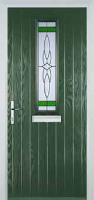 Mid Square (centre) Crystal Harmony Composite Front Door in Green