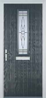 Mid Square (centre) Crystal Harmony Composite Front Door in Anthracite Grey