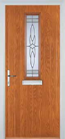 Mid Square (centre) Crystal Harmony Composite Front Door in Oak