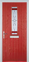 Mid Square (centre) Crystal Harmony Composite Front Door in Red