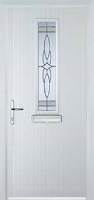 Mid Square (centre) Crystal Harmony Composite Front Door in White